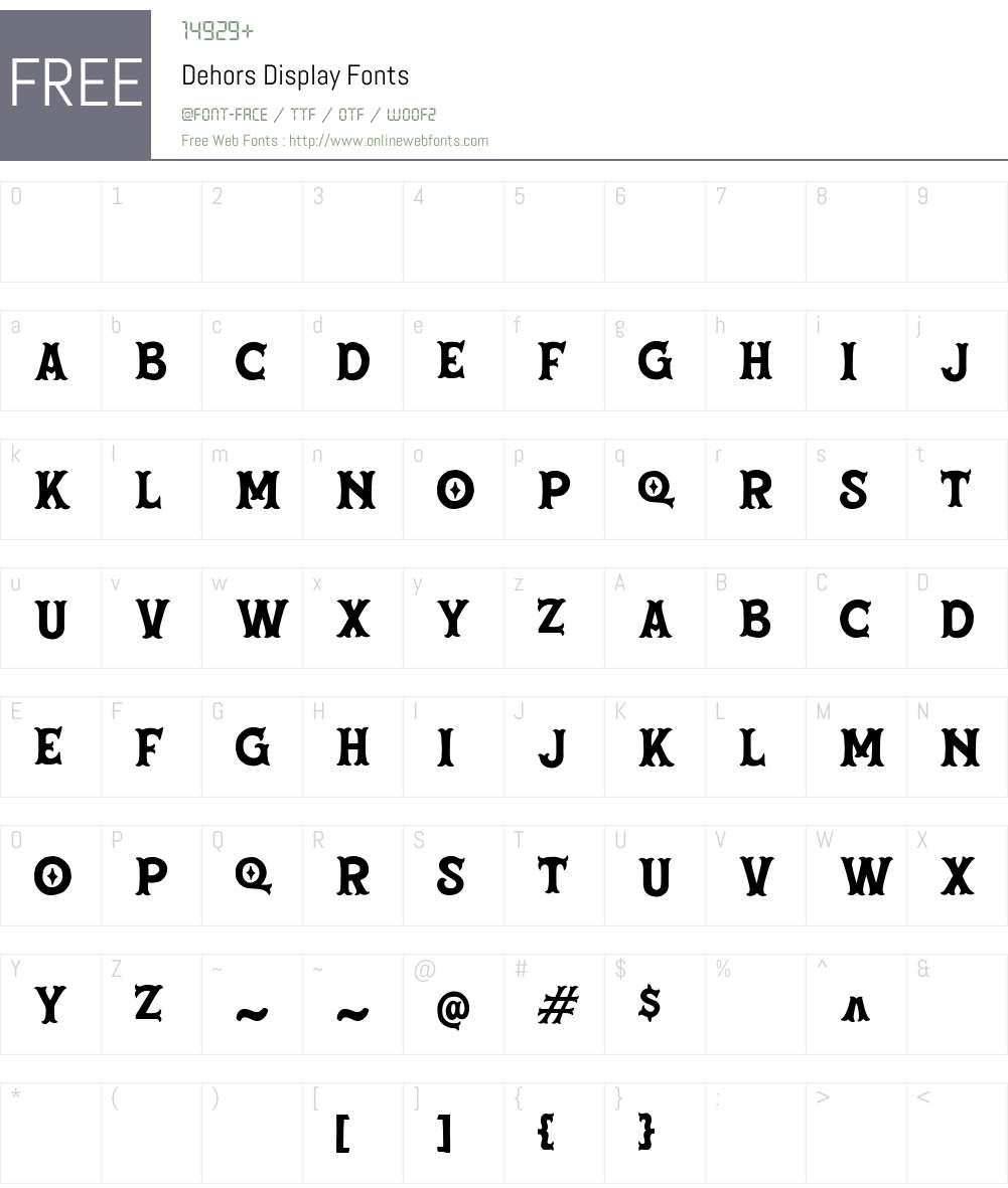 Dehors Display DEMO Font Screenshots