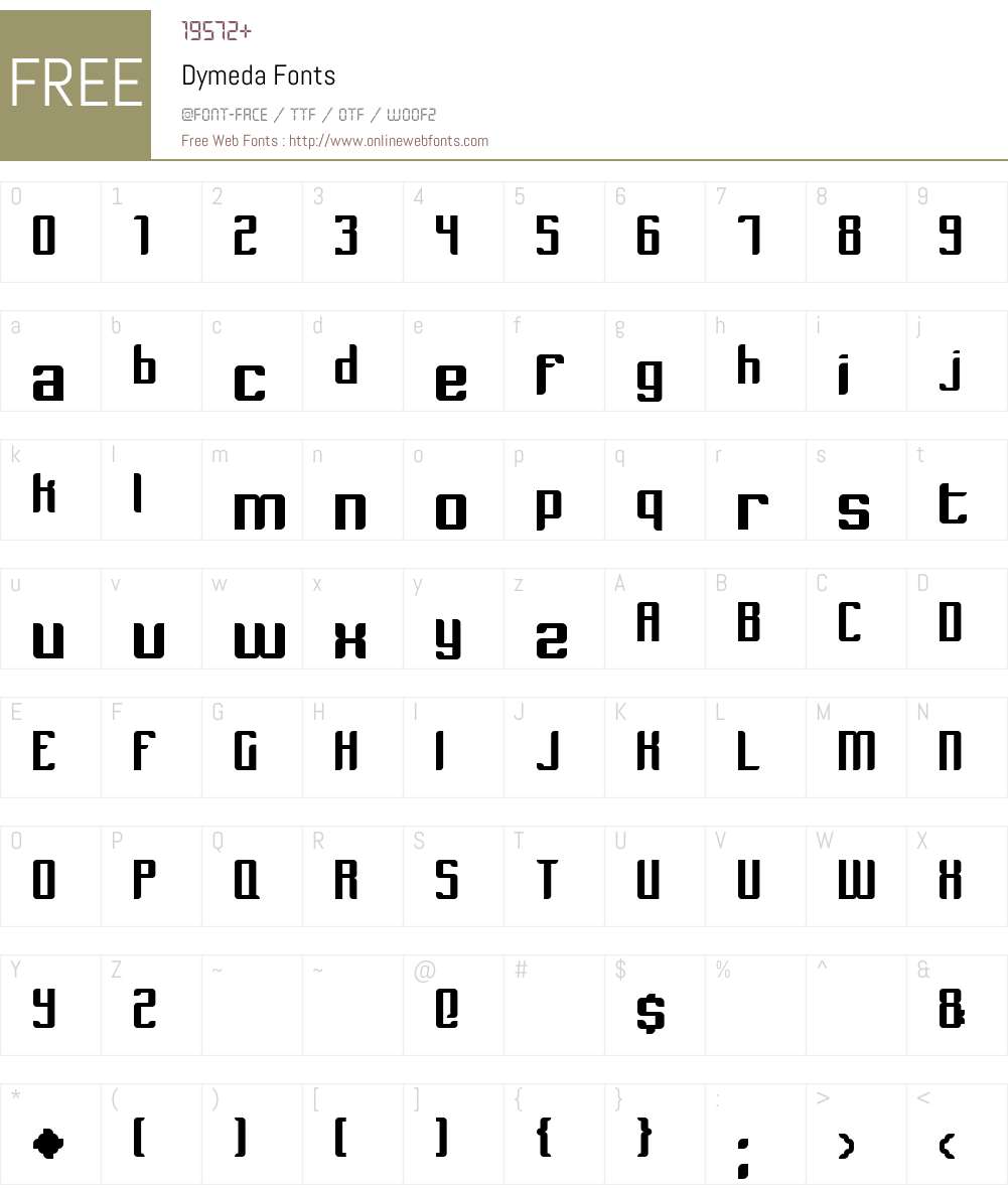 Dymeda Font Screenshots