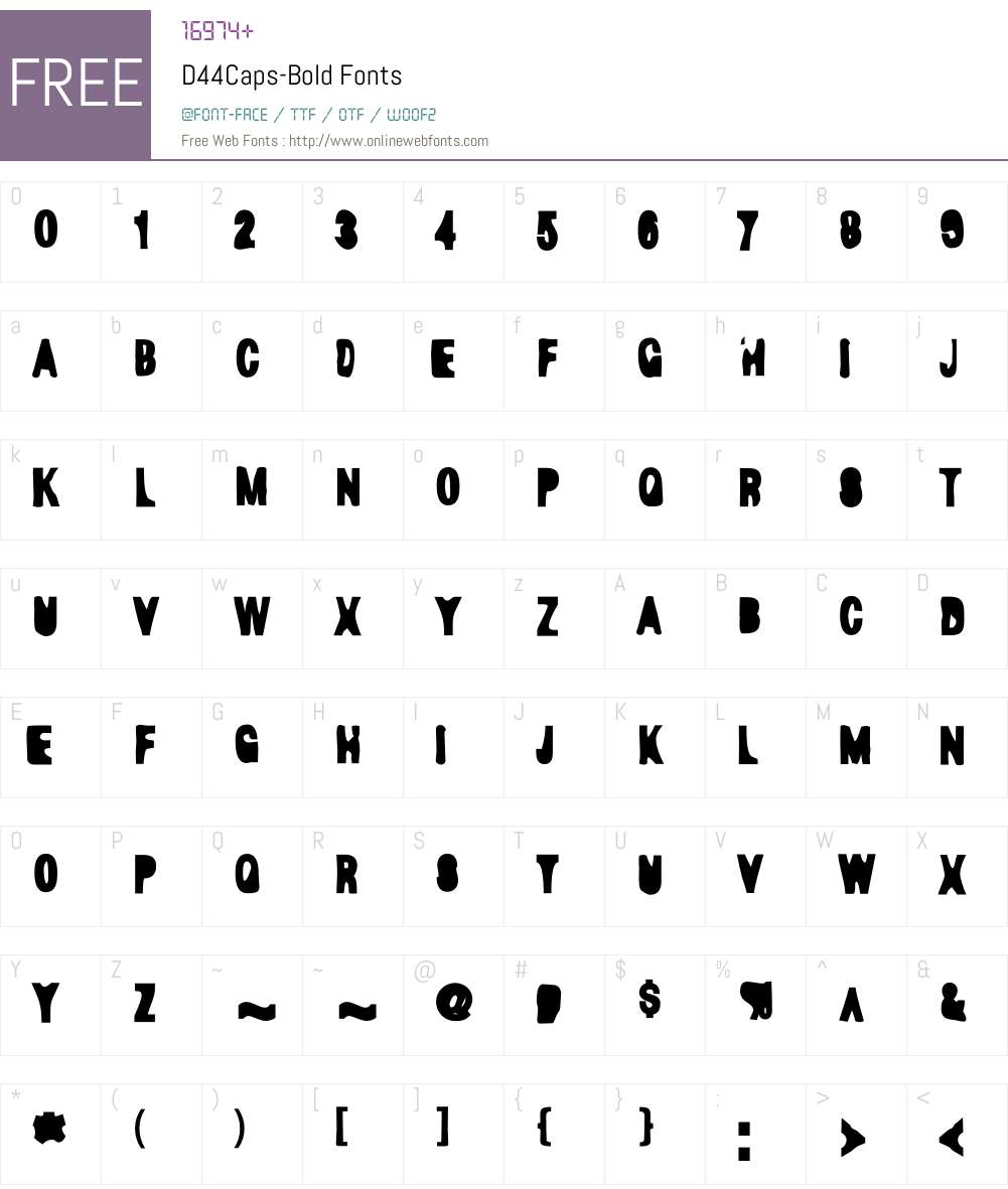 D44Caps Font Screenshots