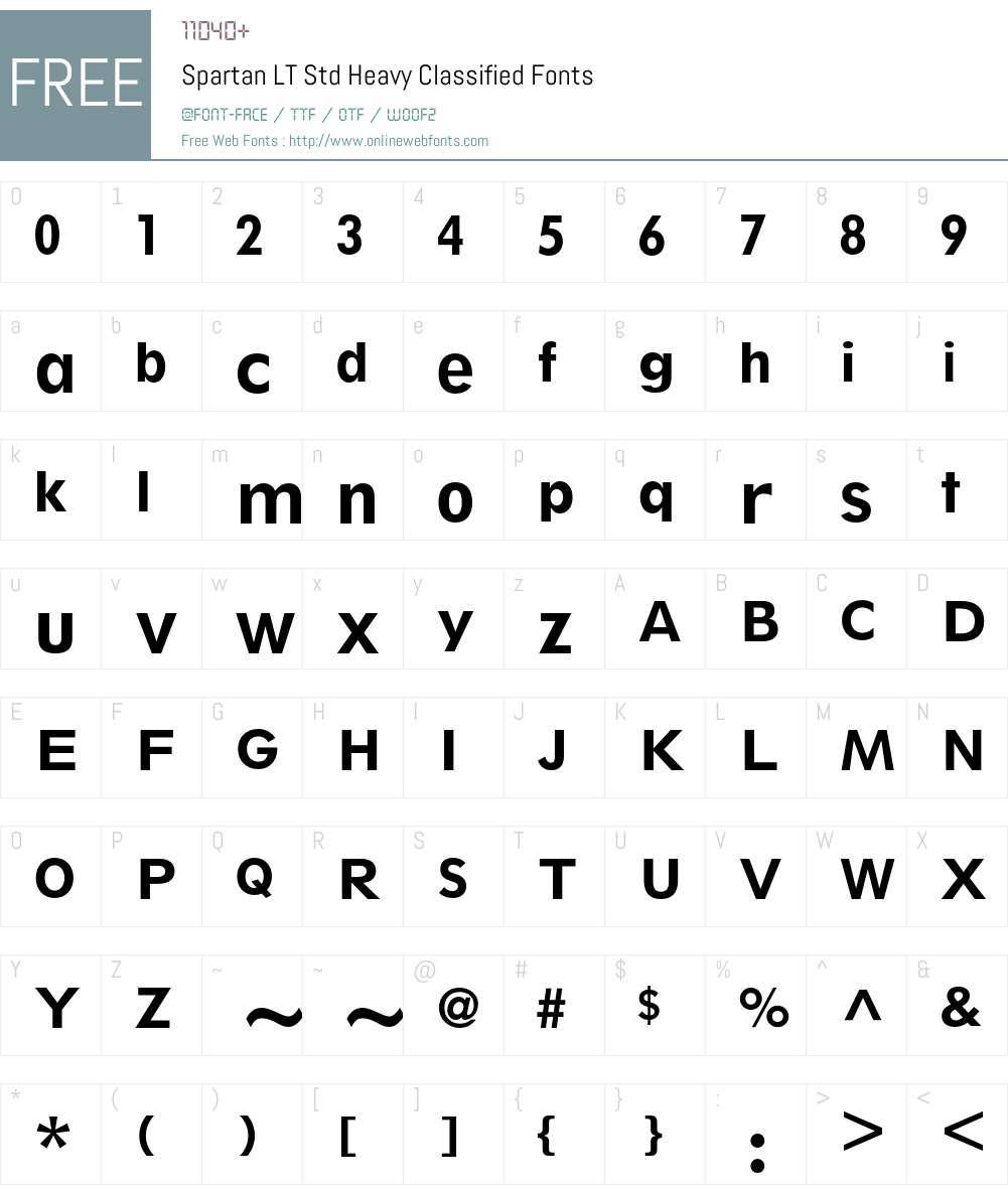 Spartan LT Std Font Screenshots