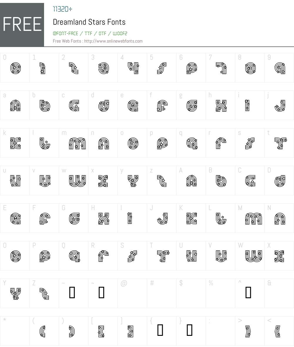 Dreamland Stars Font Screenshots