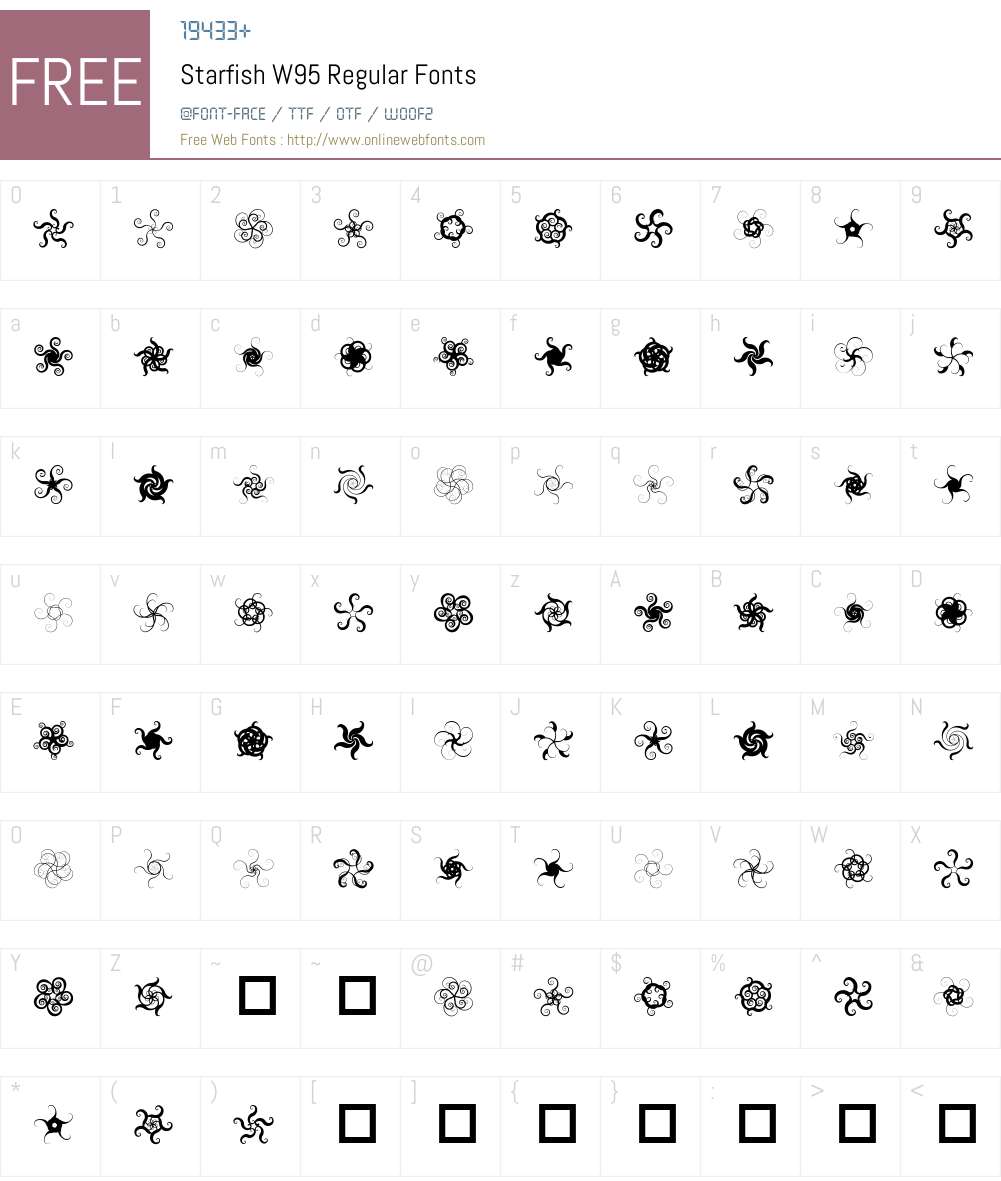 Starfish Font Screenshots