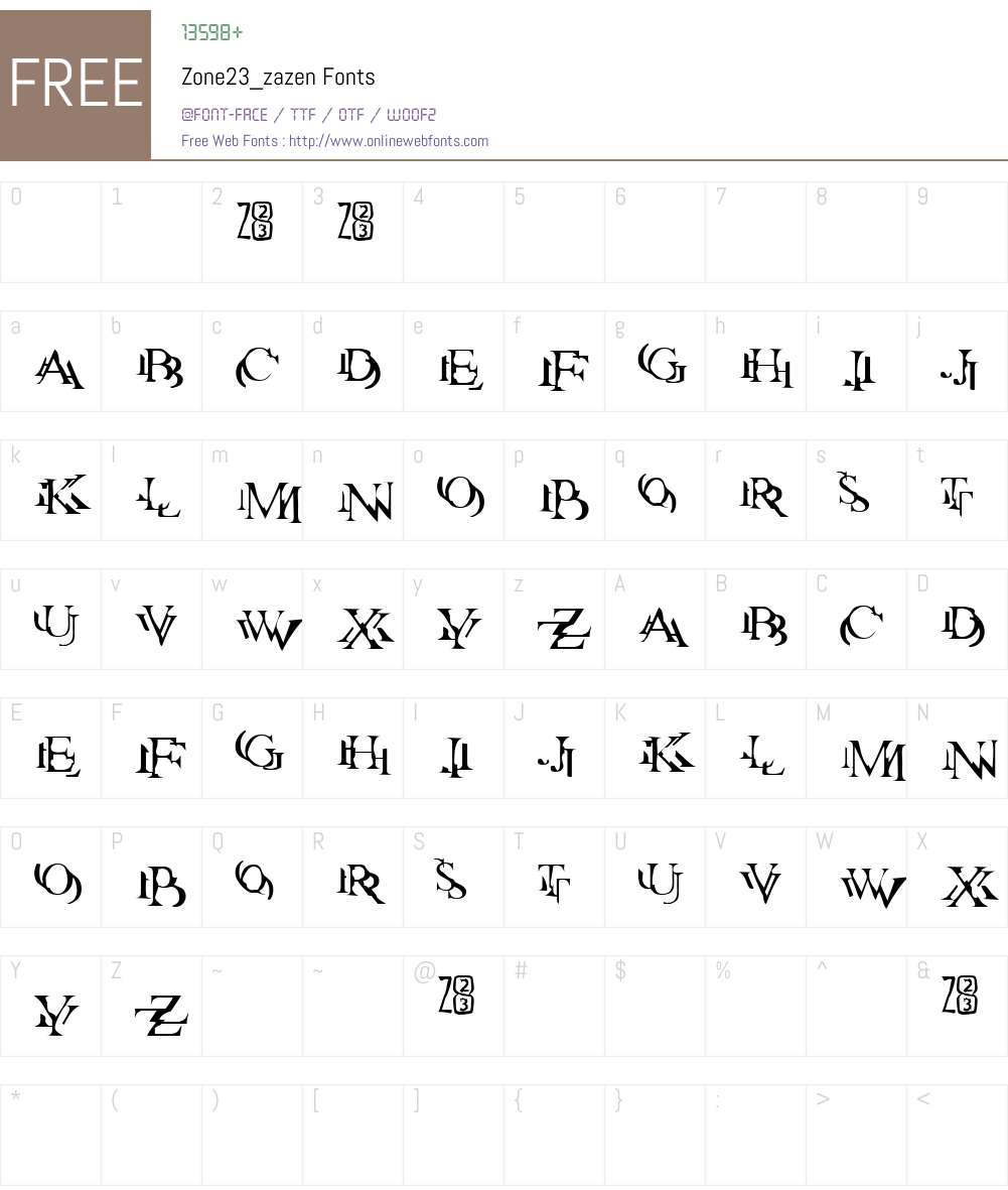 Zone23_zazen Font Screenshots