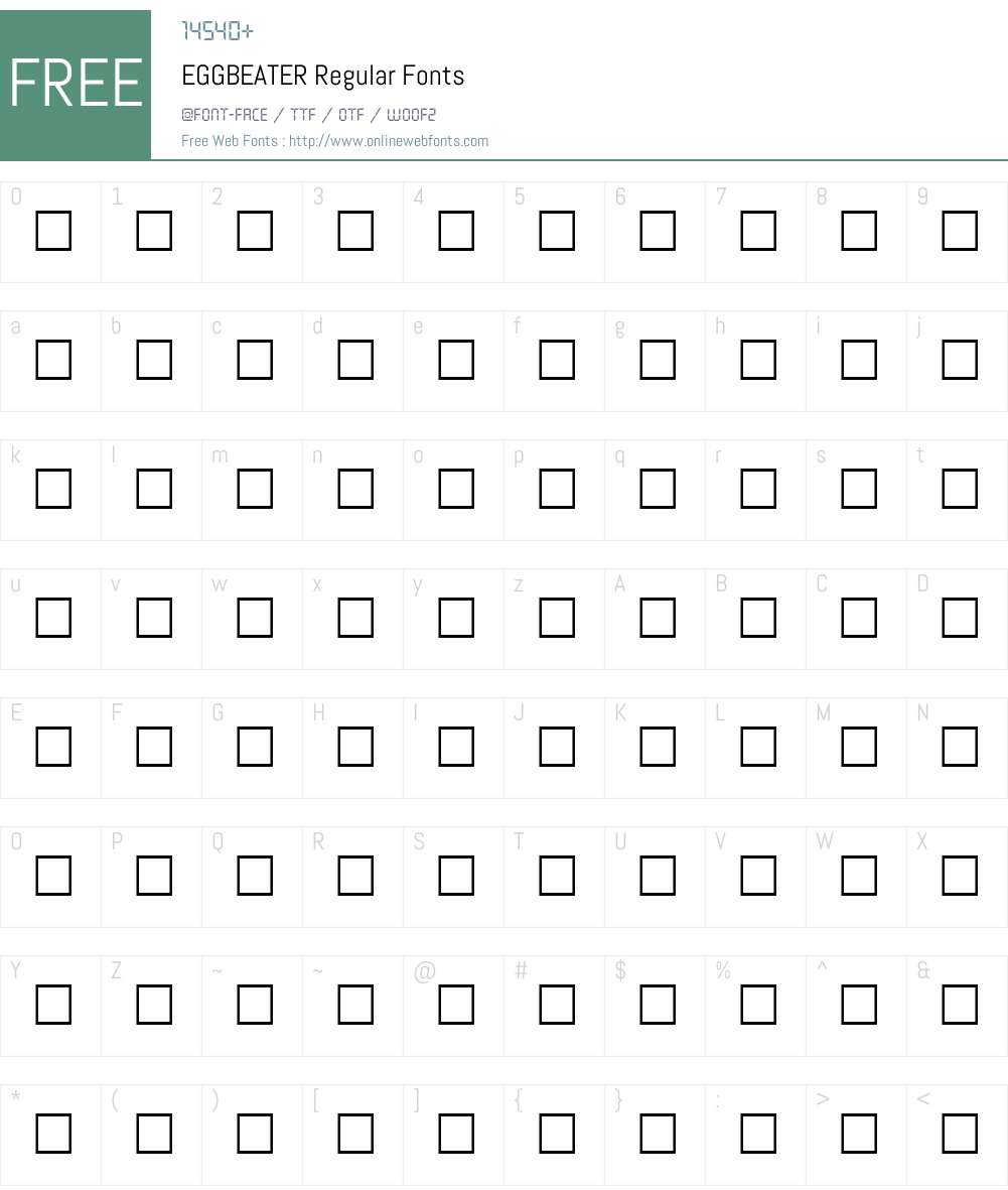 EGGBEATER Font Screenshots