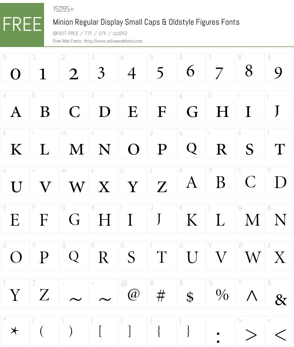 Minion Font Screenshots