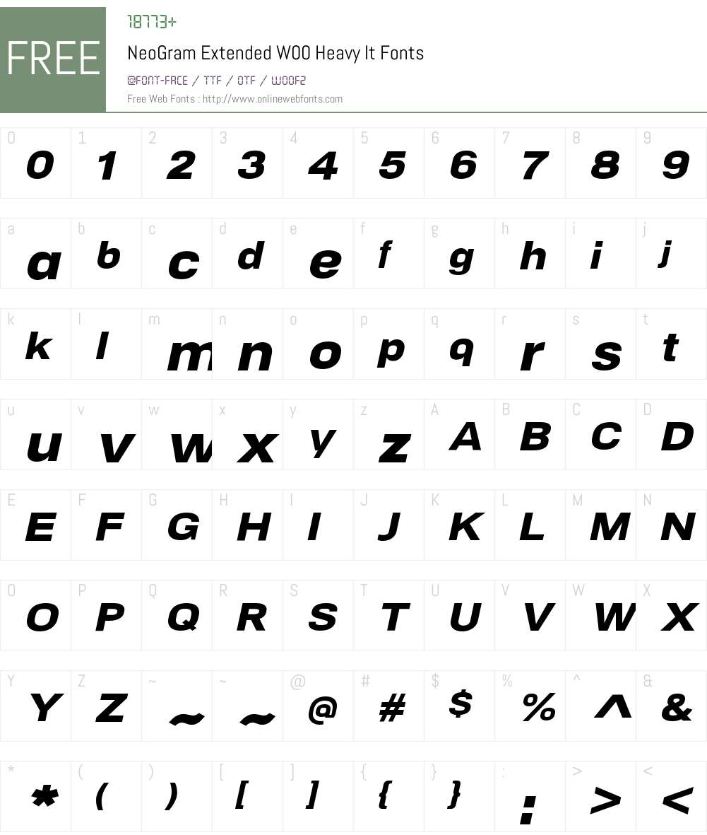 NeoGramExtendedW00-HeavyIt Font Screenshots