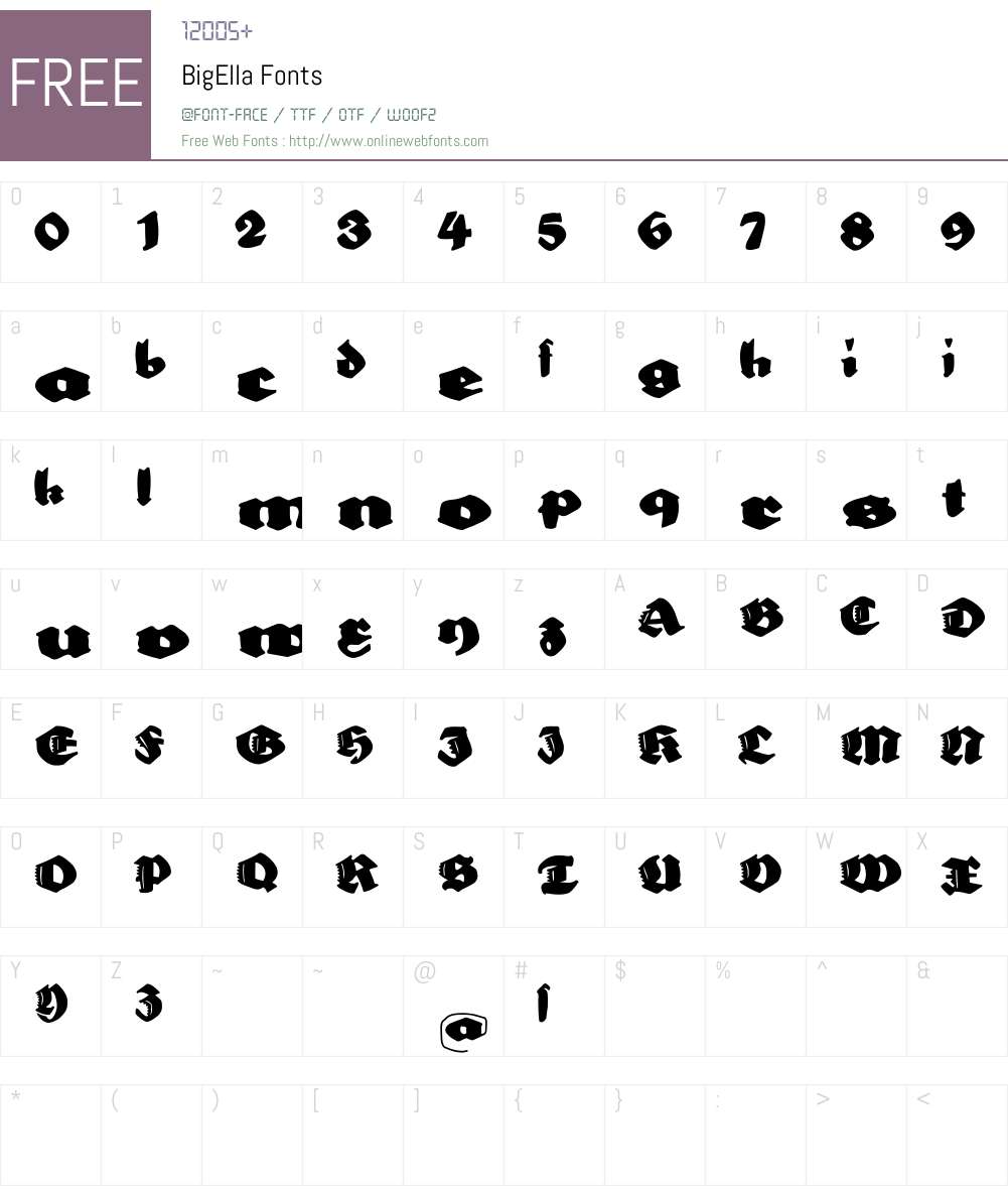 BigElla Font Screenshots