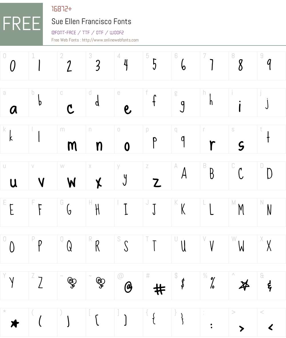 Sue Ellen Francisco Font Screenshots