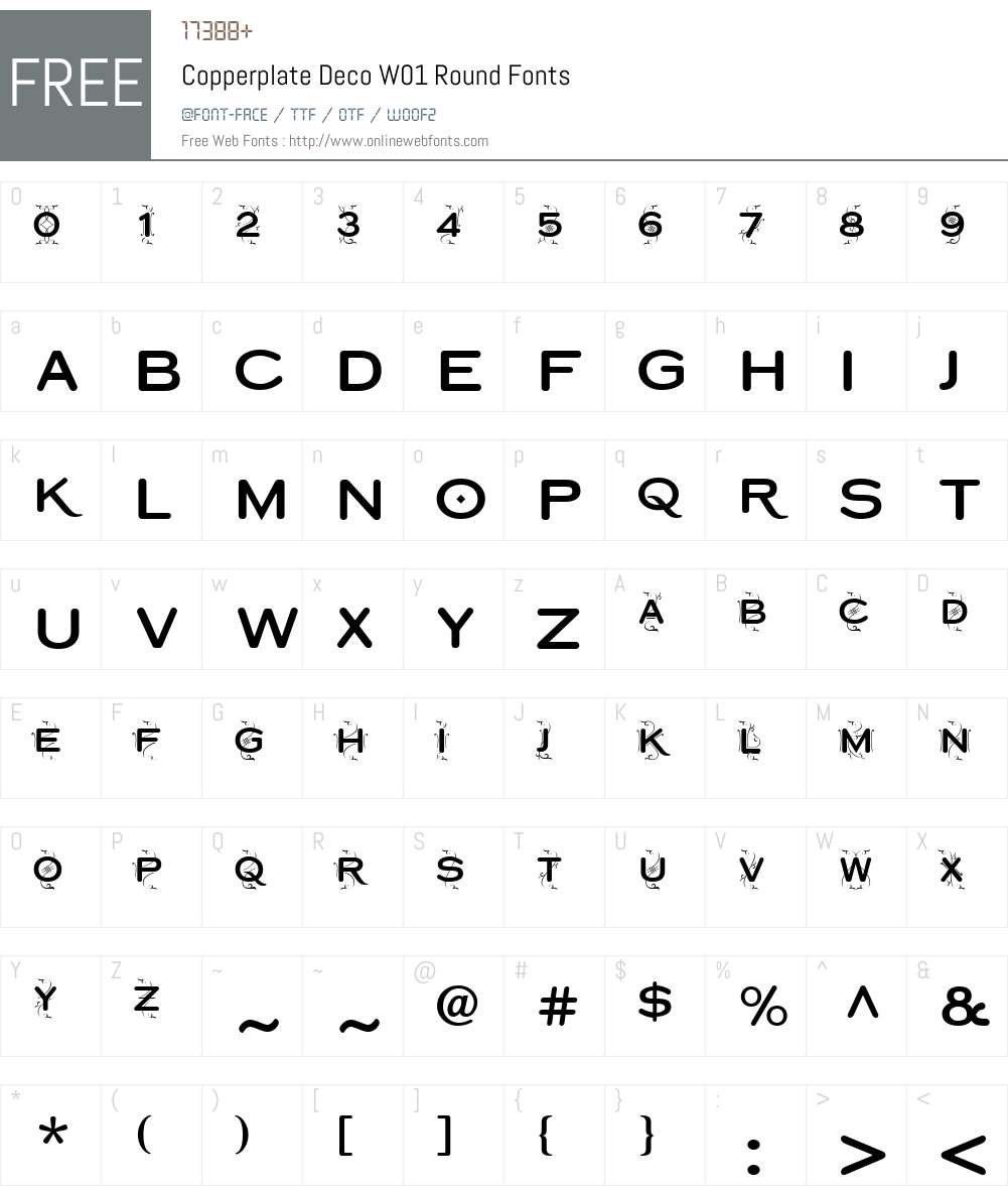 CopperplateDecoW01-Round Font Screenshots