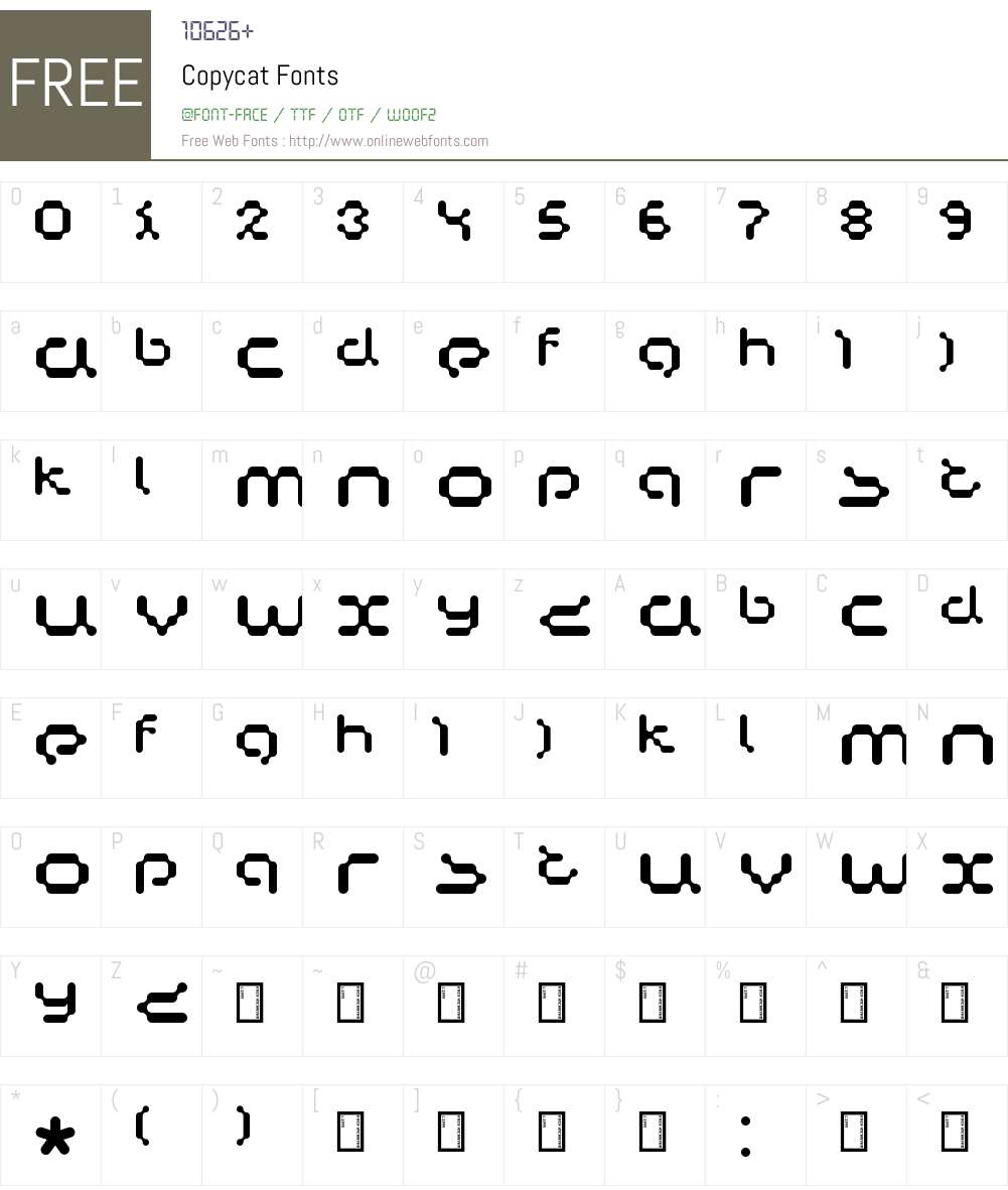 Copycat Font Screenshots