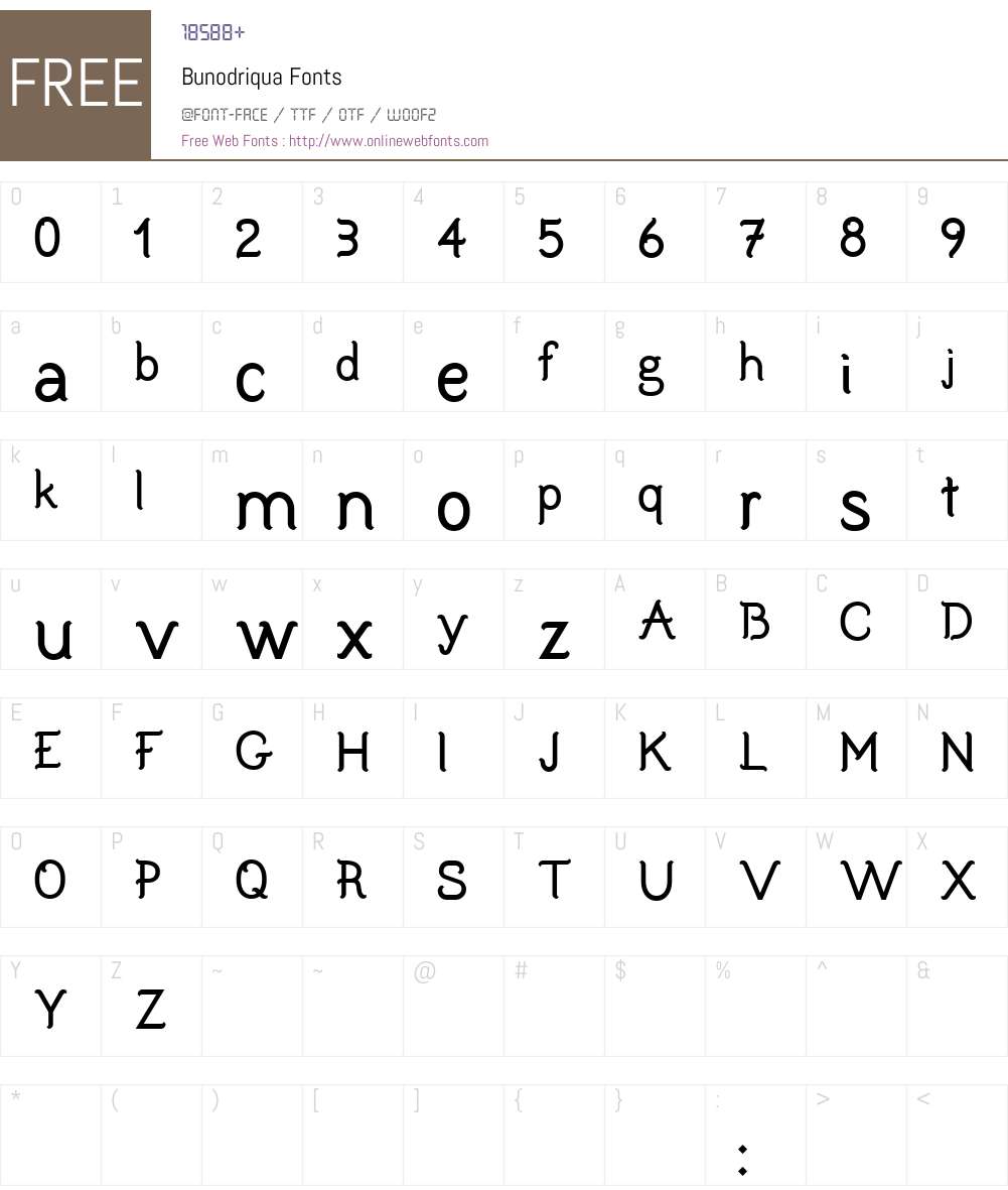 Bunodriqua Font Screenshots
