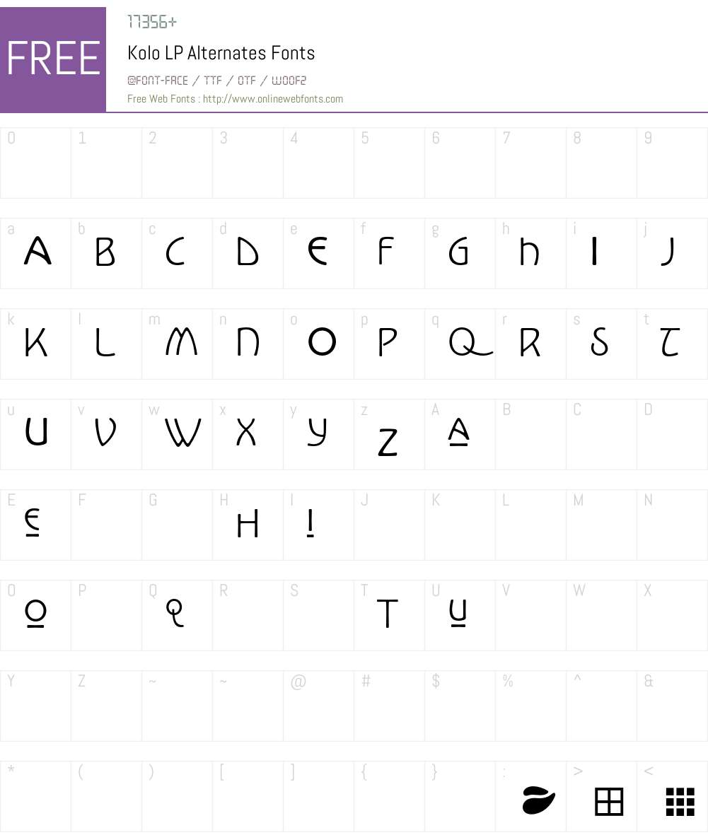 Kolo LP Font Screenshots