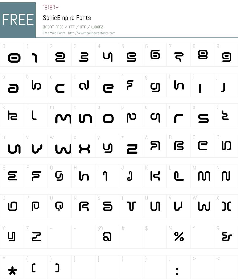 SonicEmpire Font Screenshots