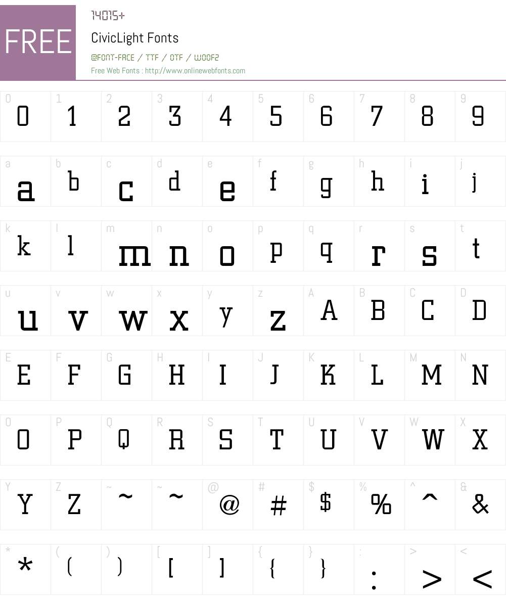 Civic Font Screenshots