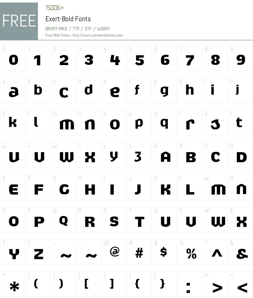 Exert Font Screenshots