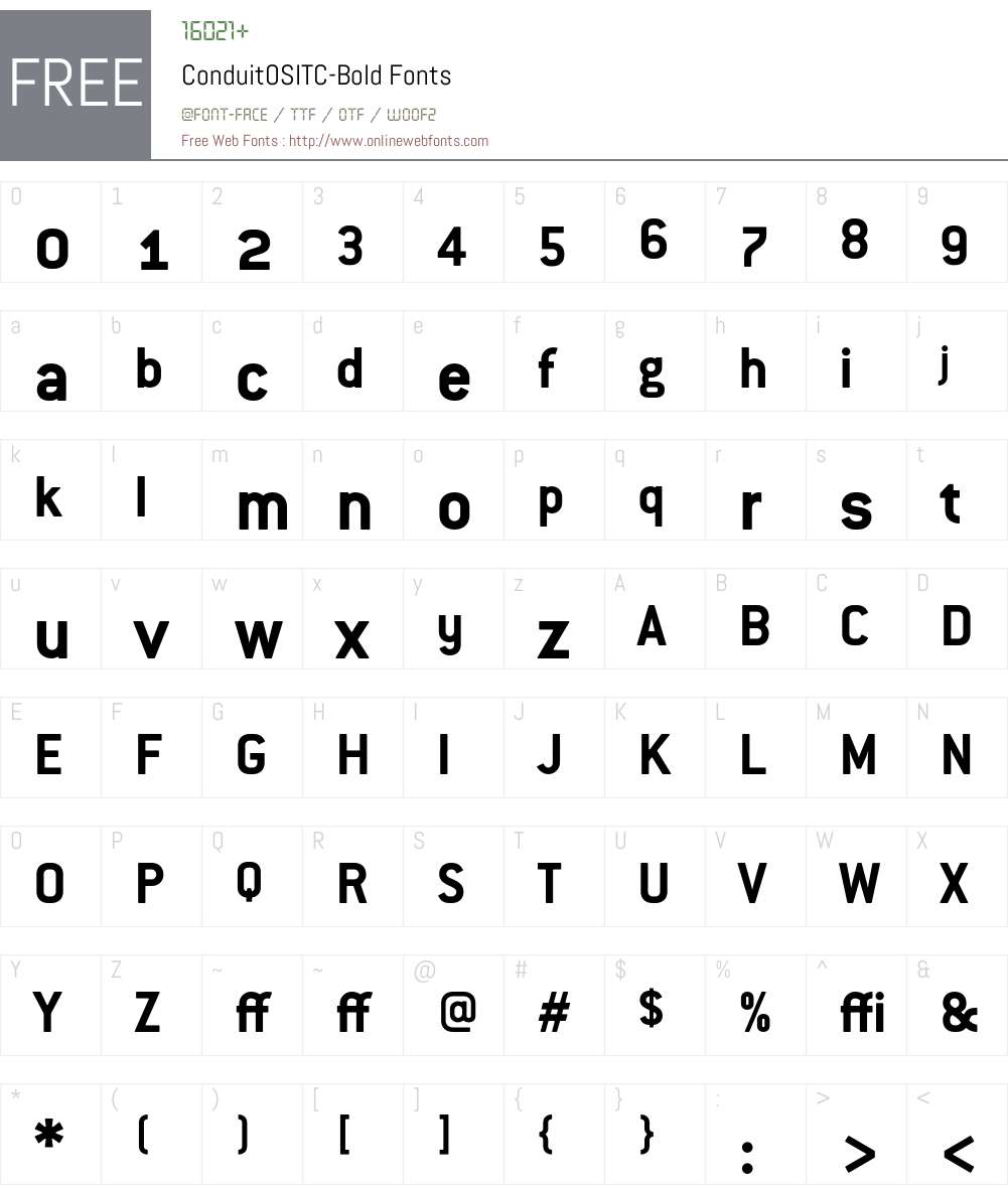 ConduitOSITC Font Screenshots