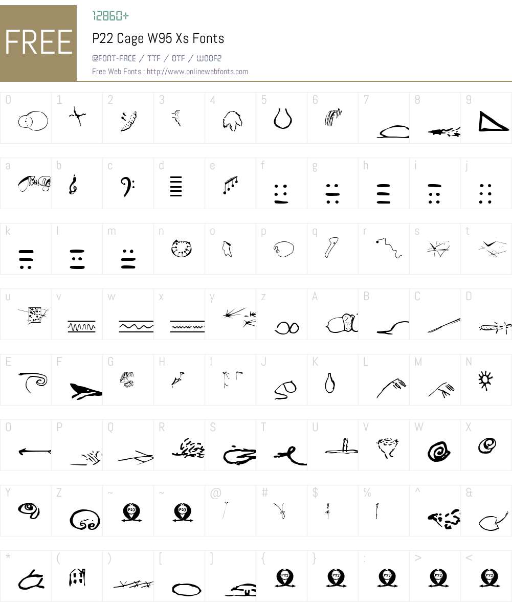 P22CageW95-Xs Font Screenshots