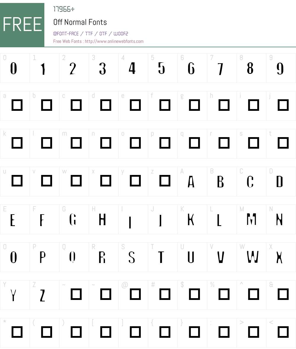 Off Font Screenshots