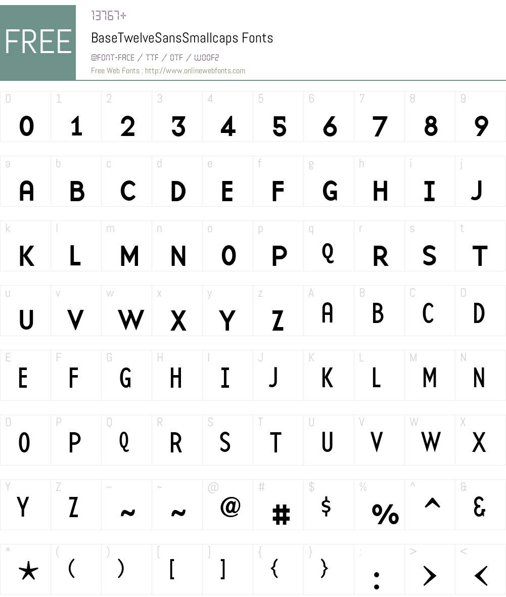 BaseTwelveSansSmallcaps Font Screenshots