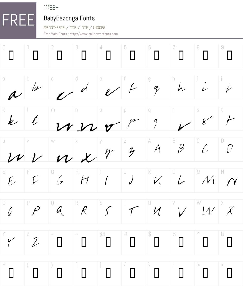 BabyBazonga Font Screenshots