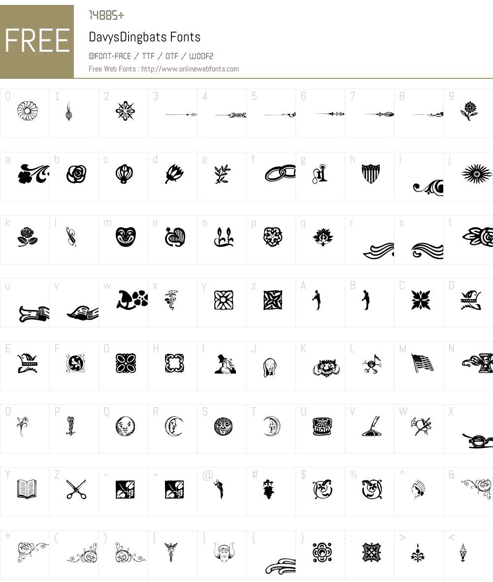 DavysDingbats Font Screenshots