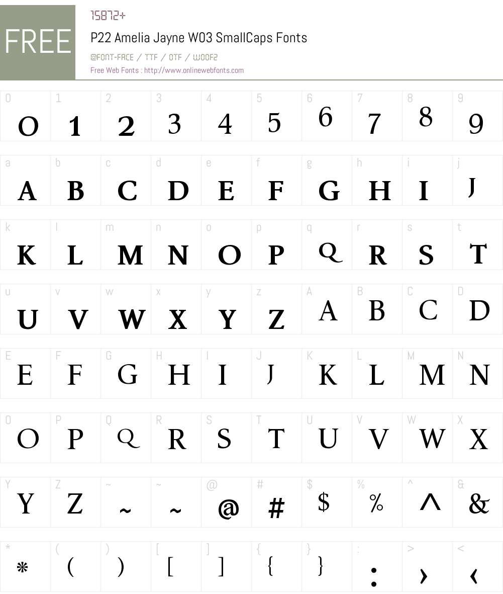 P22 Amelia Jayne Font Screenshots