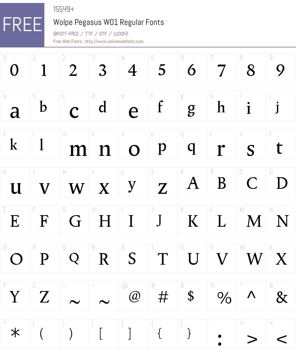 Wolpe Pegasus W01 Font Screenshots