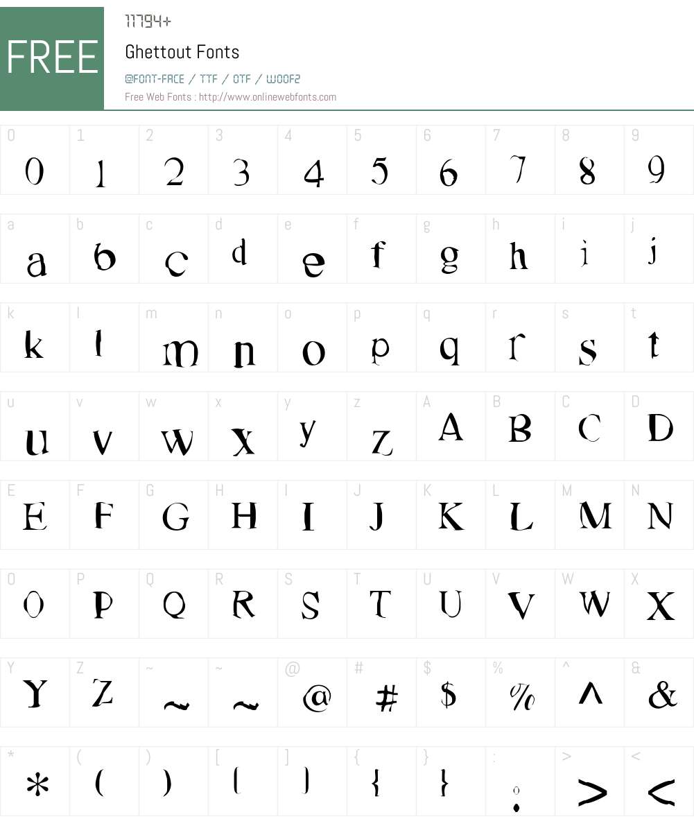 Ghettout Font Screenshots
