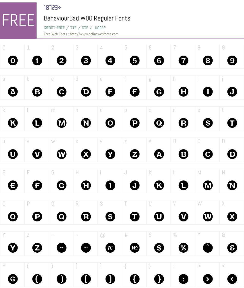Behaviour Font Screenshots