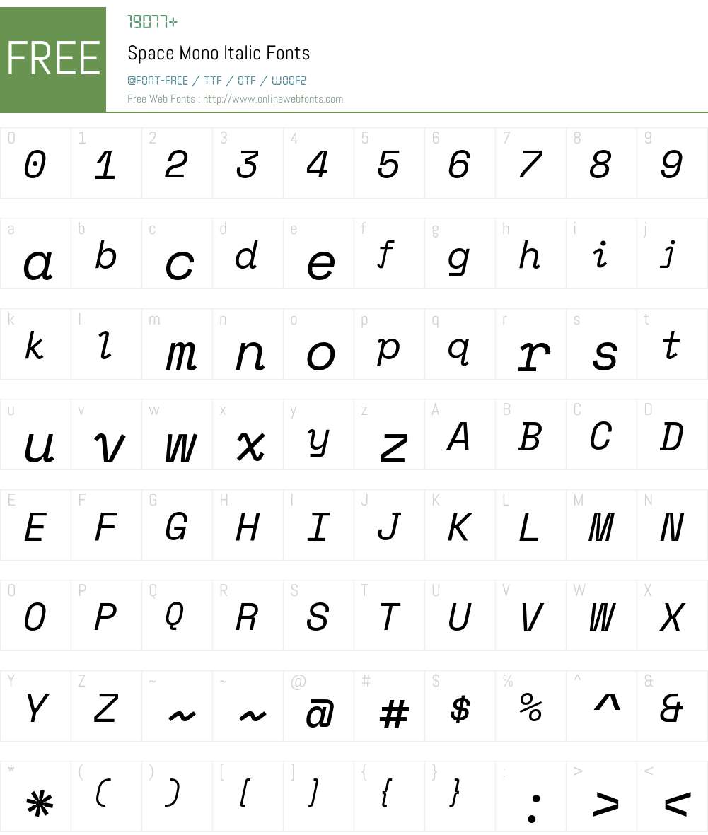 Space Mono Font Screenshots