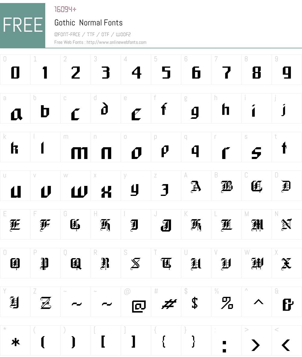 Gothic Font Screenshots