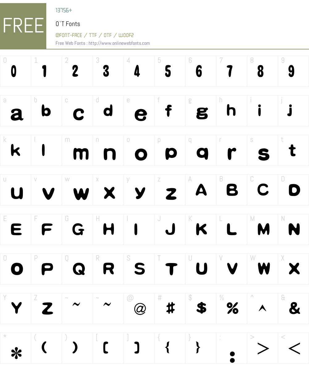 O`T Font Screenshots