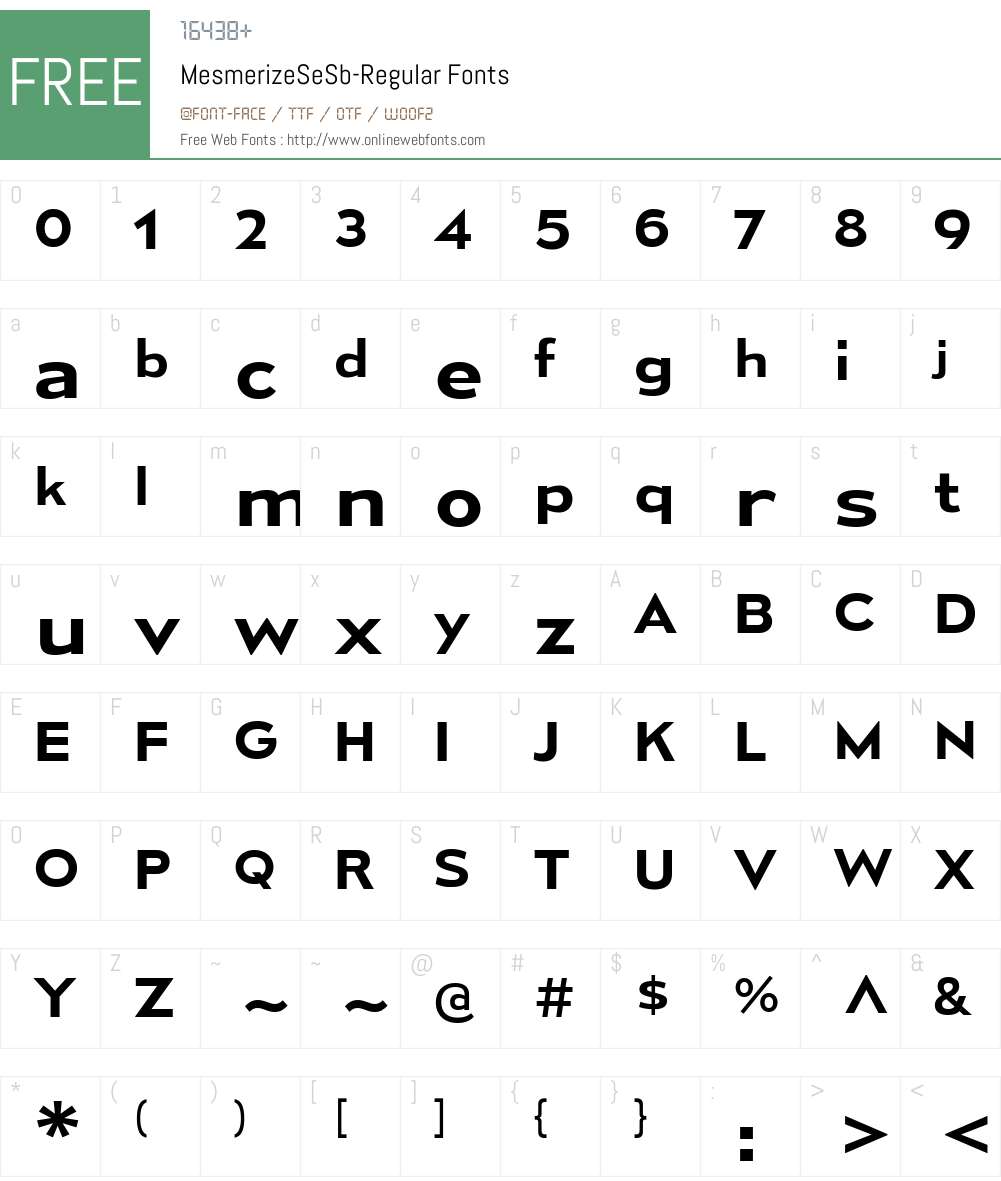 Mesmerize Font Screenshots