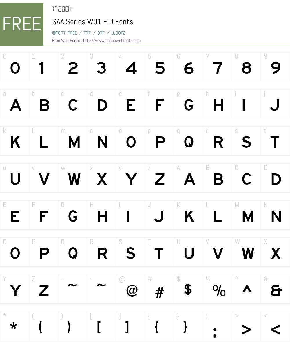 SAASeriesW01-ED Font Screenshots