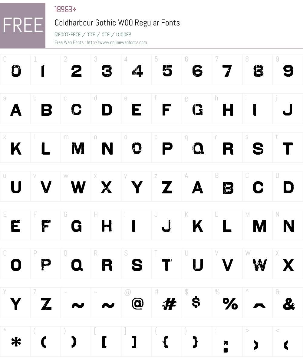 ColdharbourGothicW00-Rg Font Screenshots