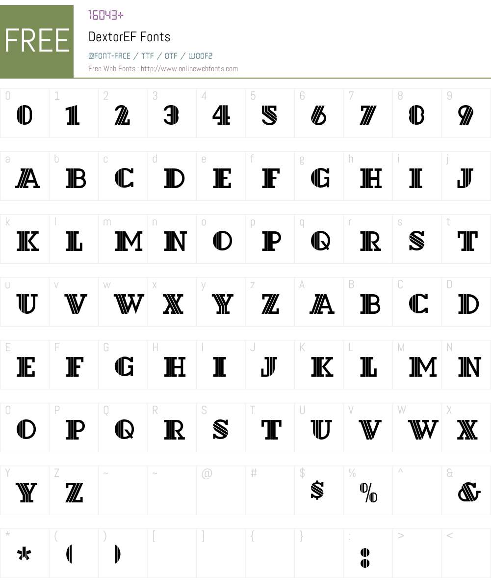 DextorEF Font Screenshots