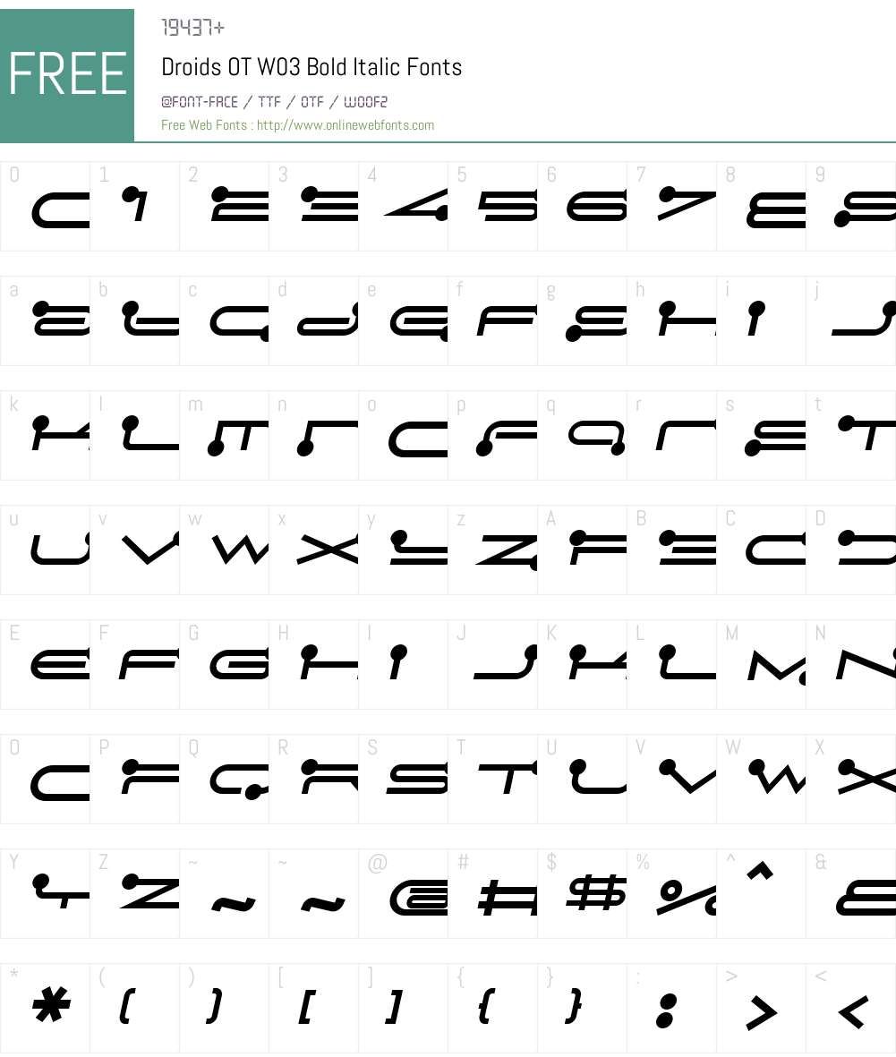 FF Droids Font Screenshots