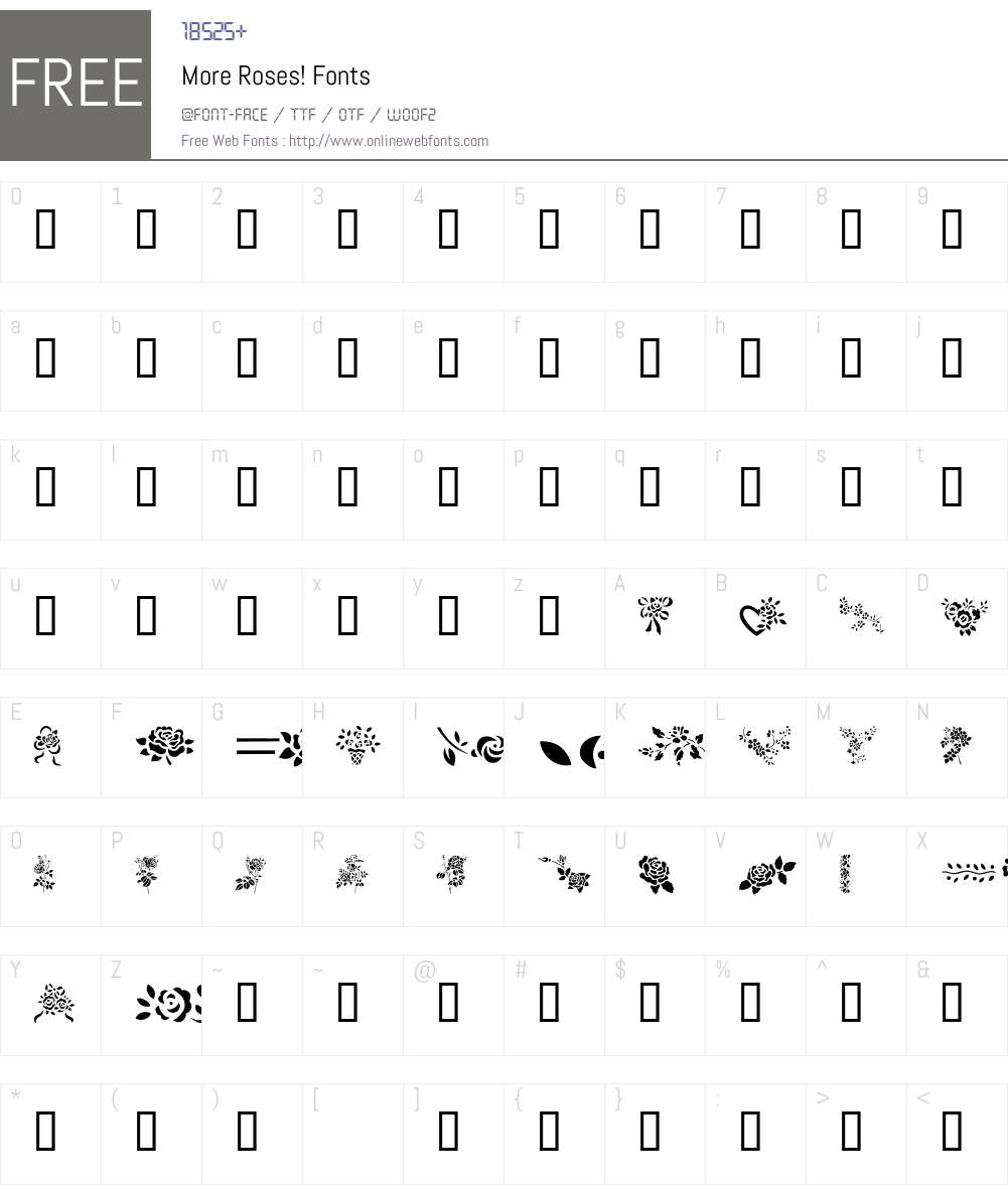 More Roses! Font Screenshots