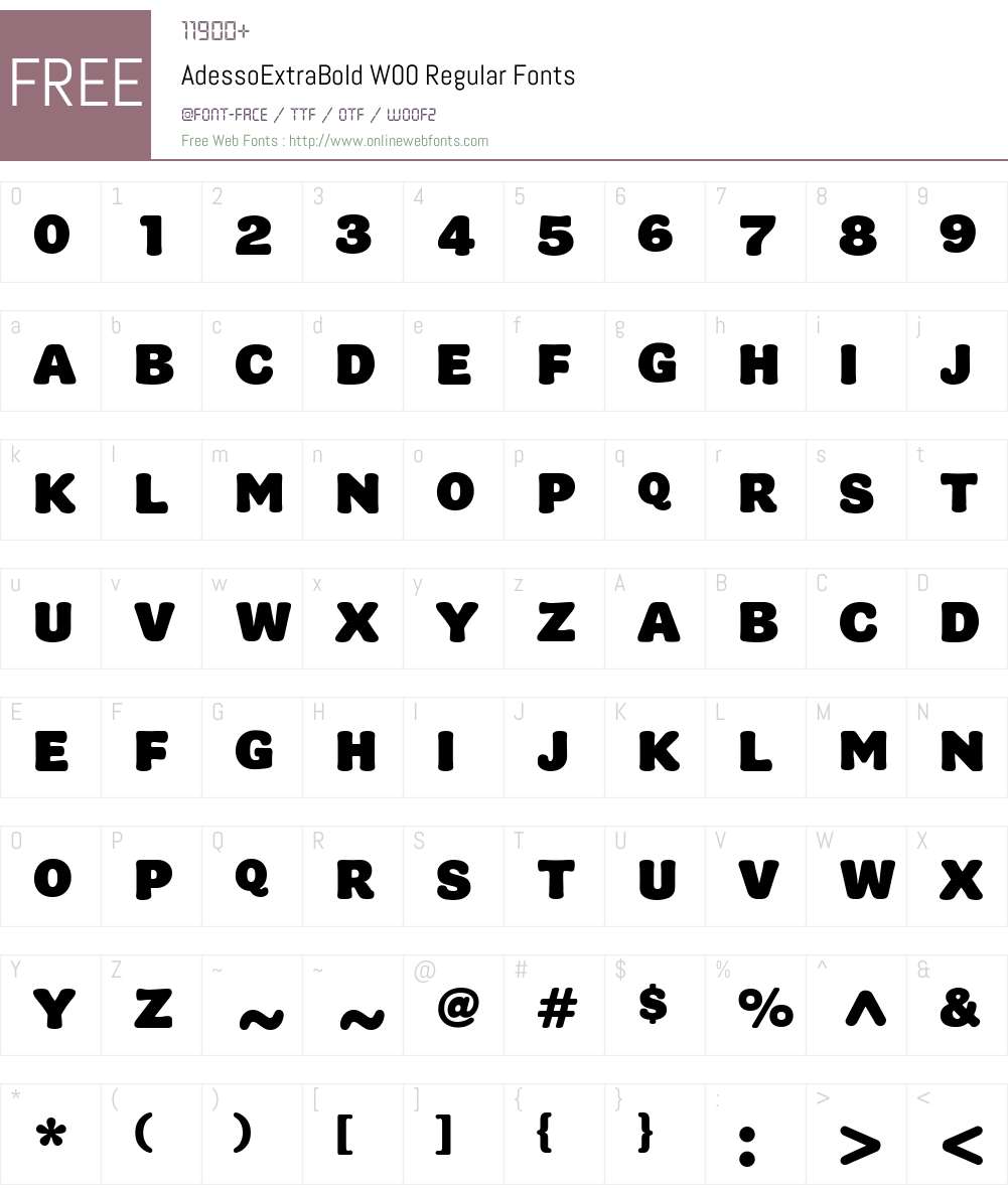 AdessoExtraBoldW00-Regular Font Screenshots