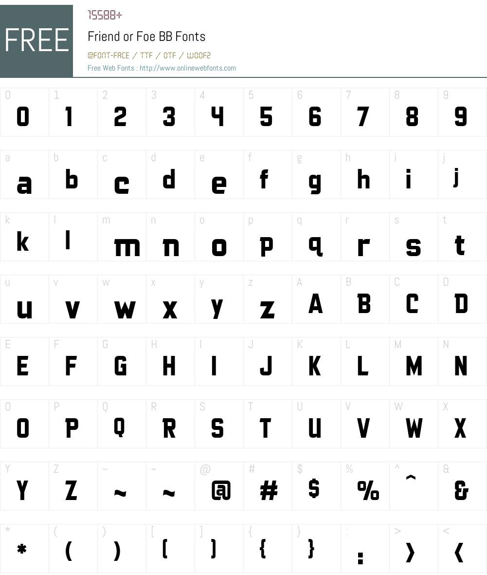 FriendorFoeBB Font Screenshots