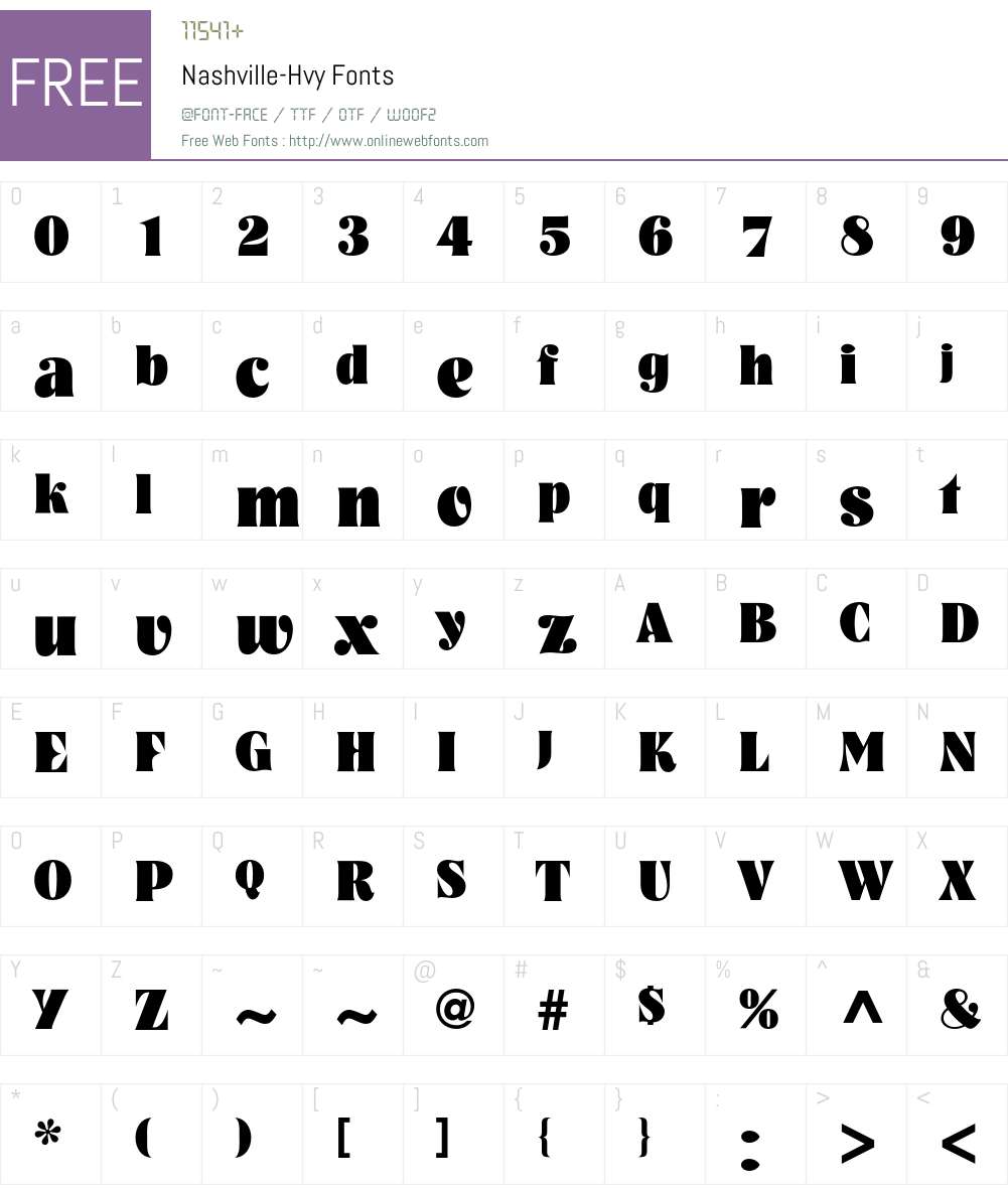Nashville Font Screenshots