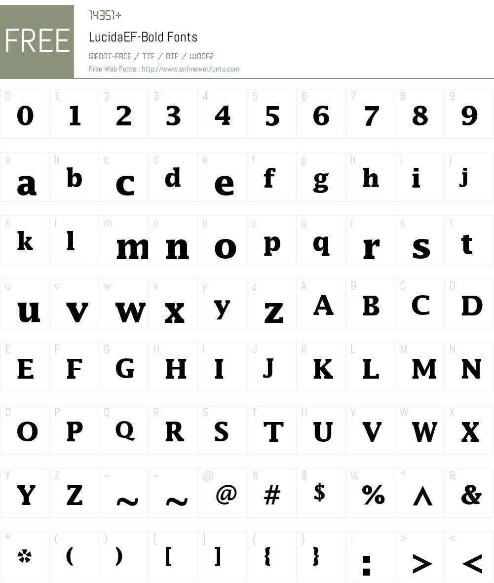 LucidaEF Font Screenshots