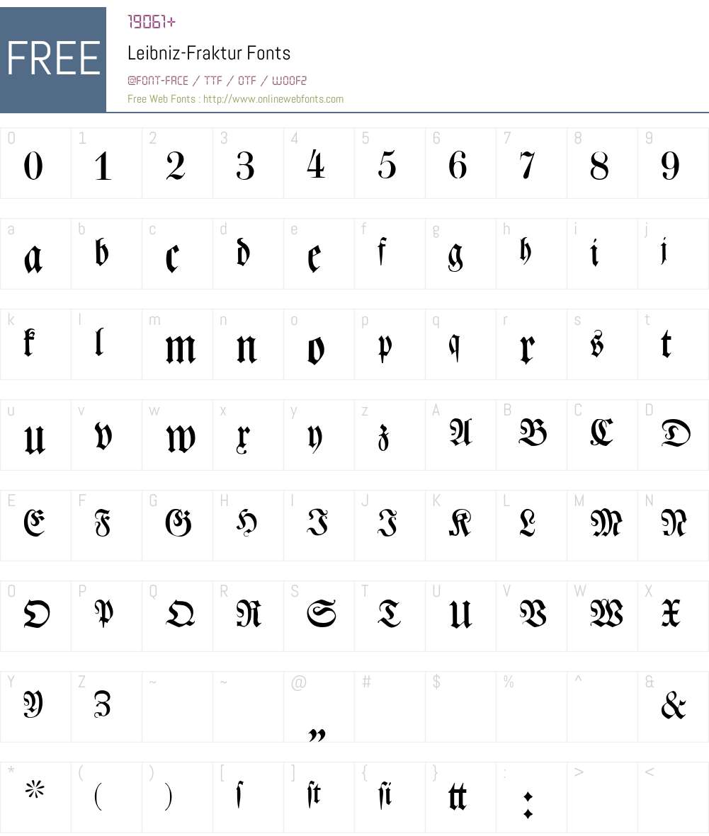 Leibniz-Fraktur Font Screenshots