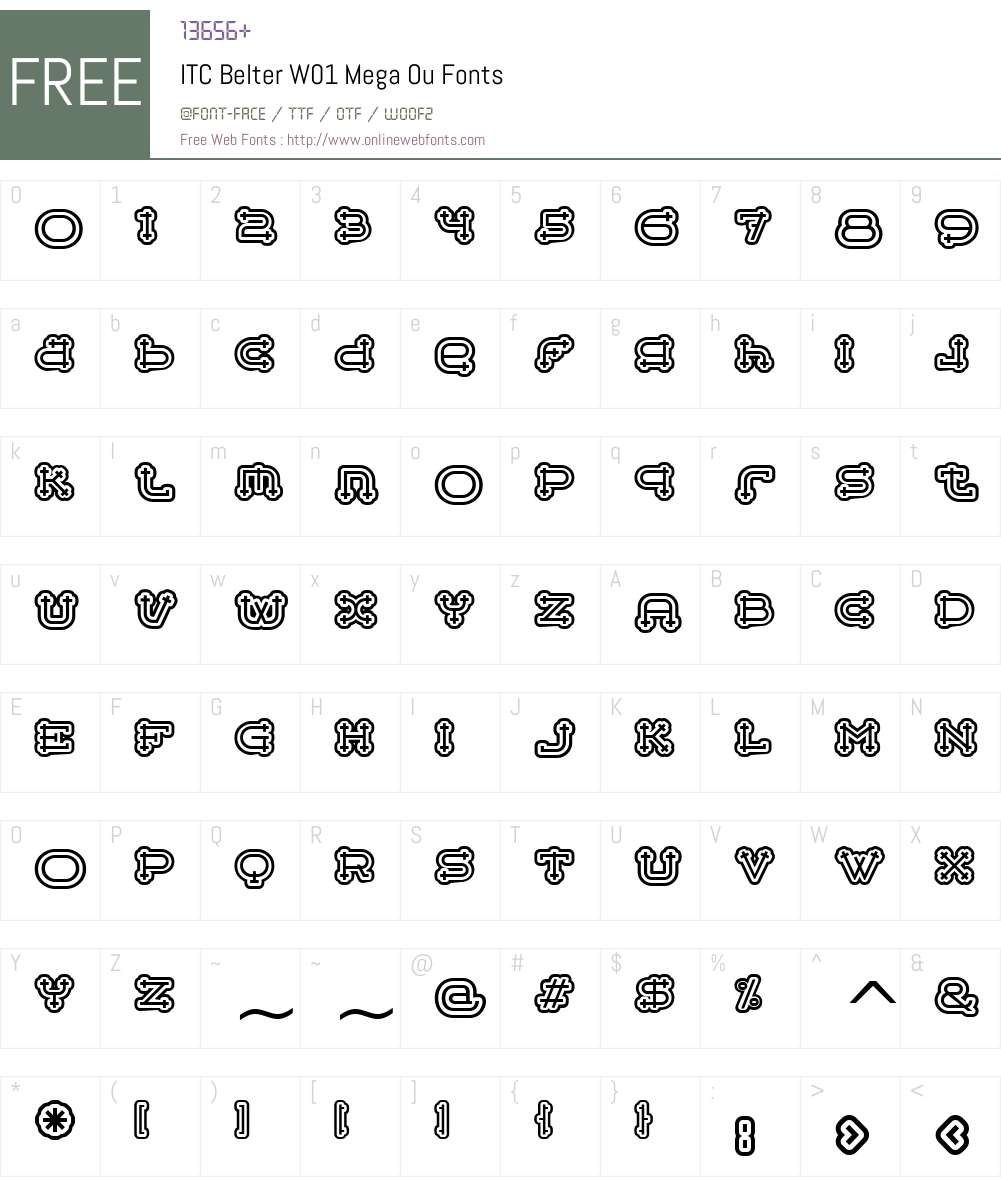 ITCBelterW01-MegaOu Font Screenshots