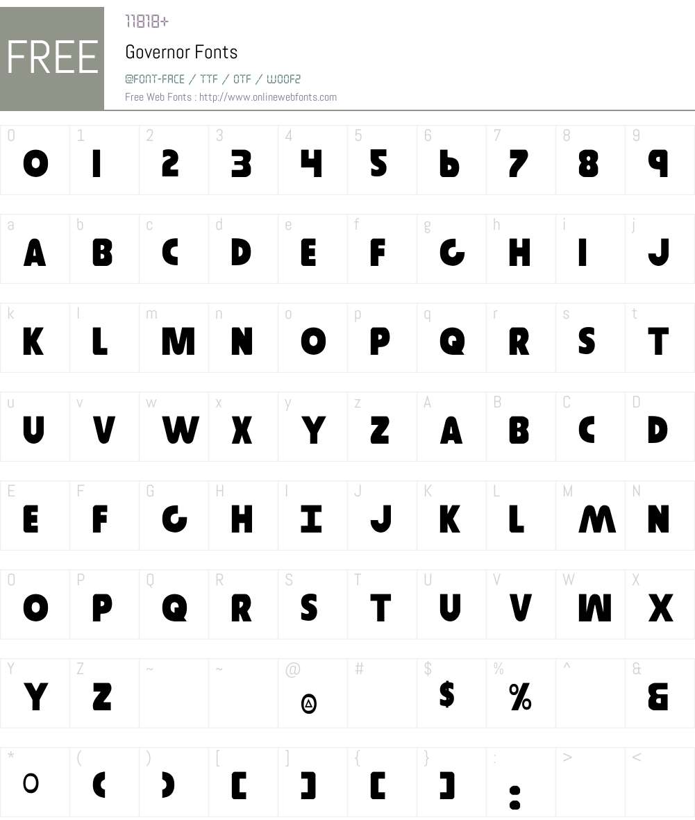 Governor Font Screenshots