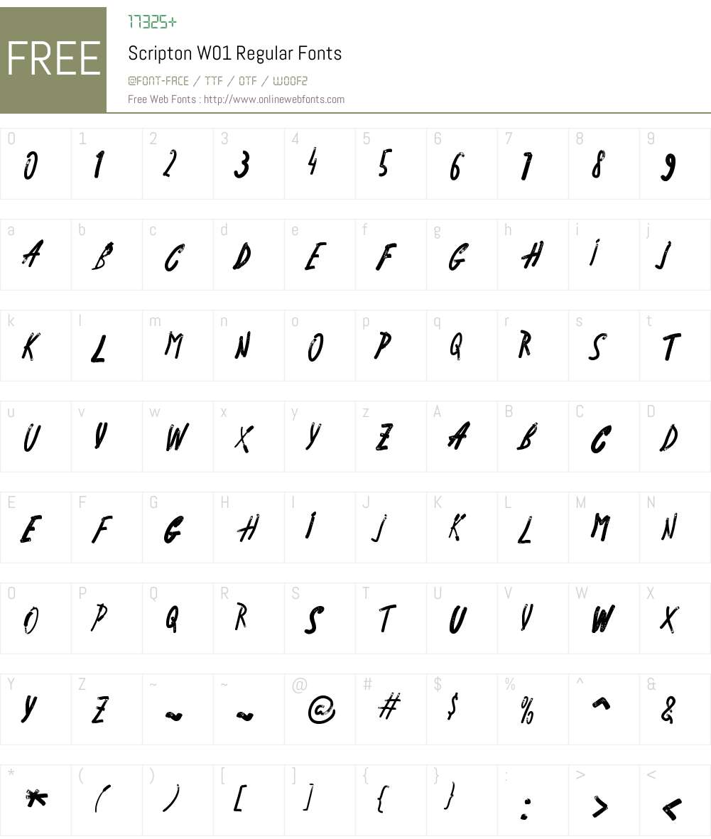 ScriptonW01-Regular Font Screenshots