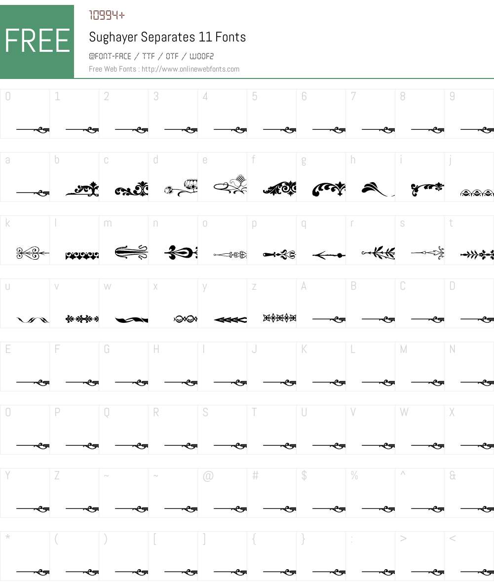 Sughayer Separates 11 Font Screenshots
