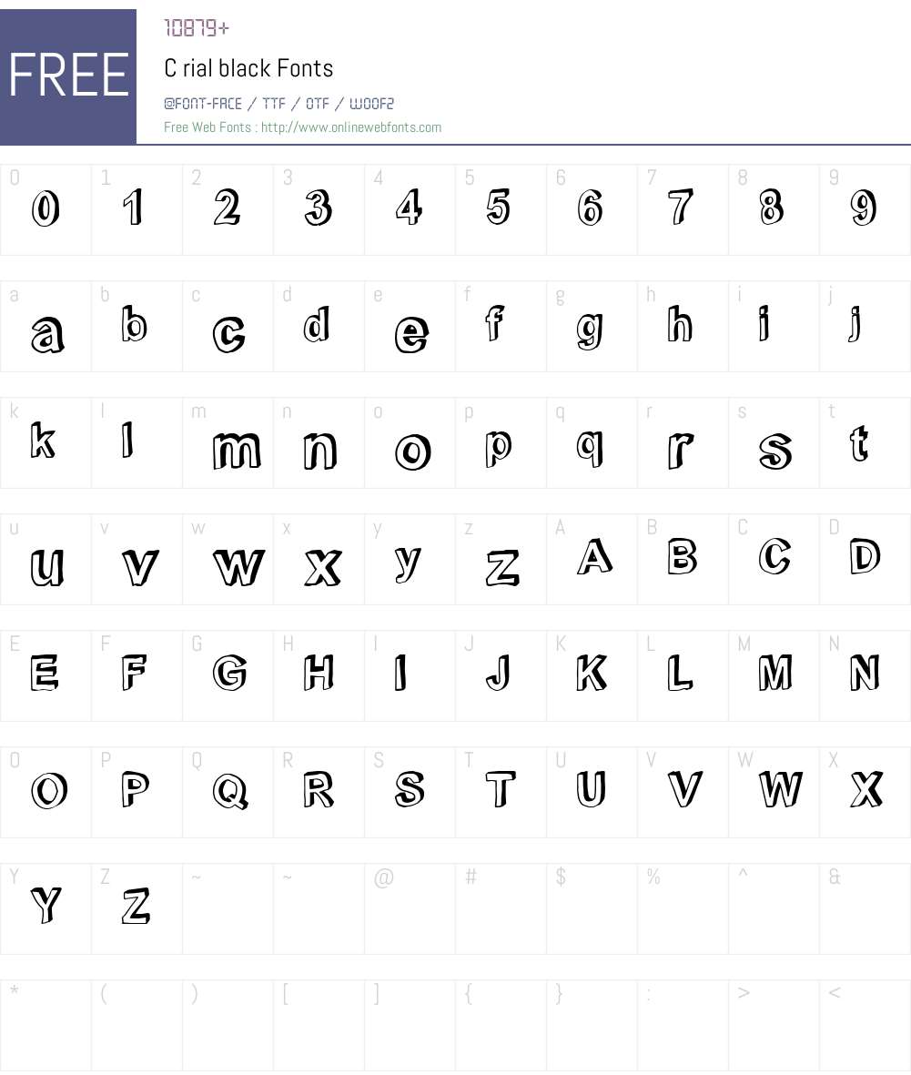 C rial black Font Screenshots