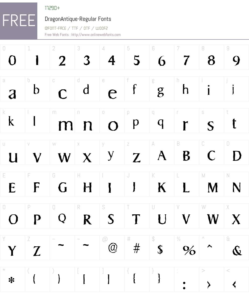 DragonAntique Font Screenshots