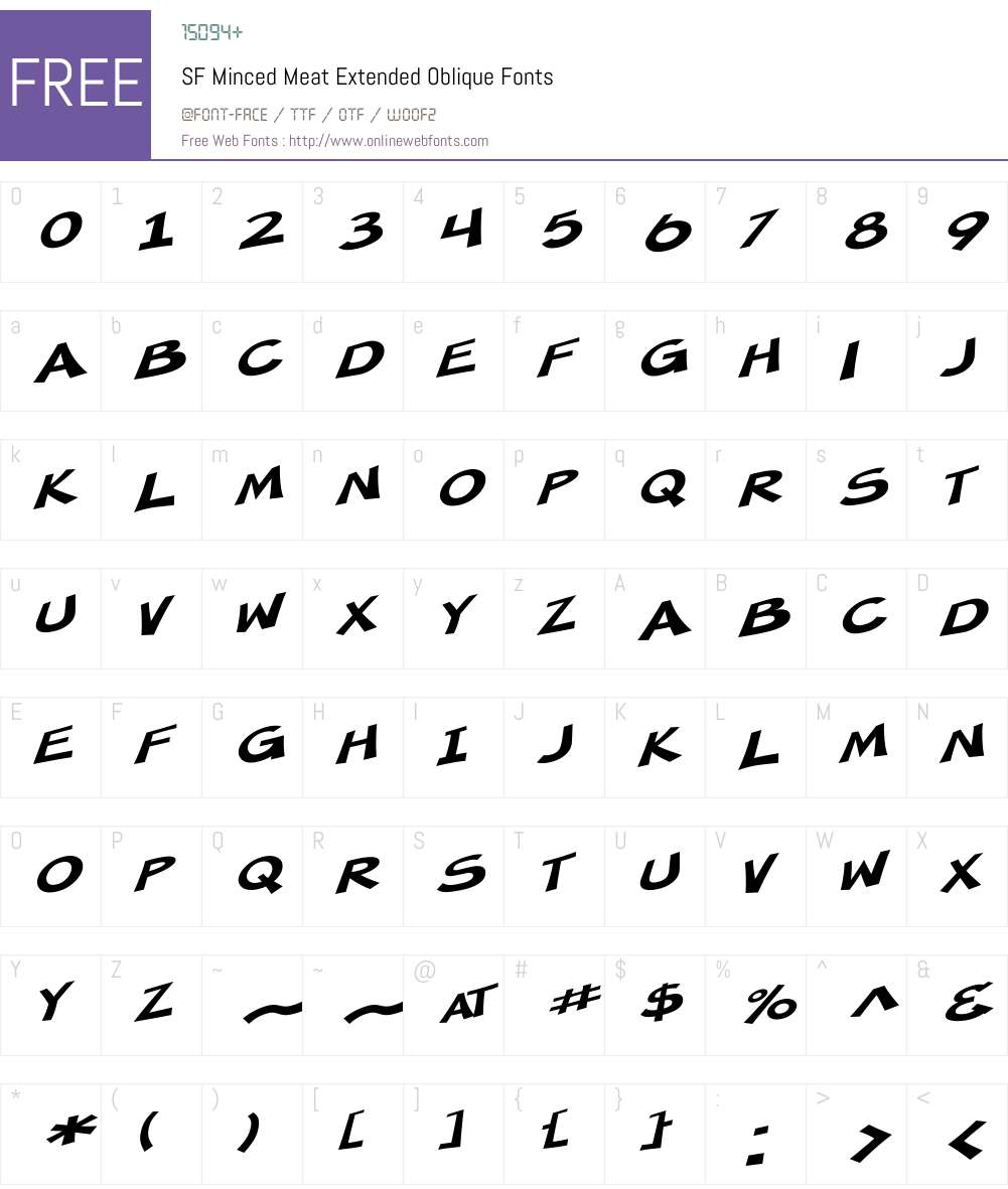 SF Minced Meat Extended Font Screenshots